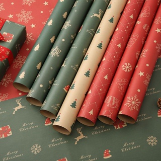 Christmas Gift Wrapping Paper, Made from Recycled Kraft Paper, 6 Pack  70X50CM Folded Sheets 