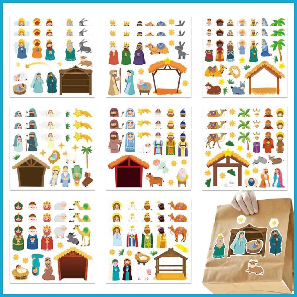 Christmas Nativity Scene Wall Decal Christmas DIY Nativity Stickers