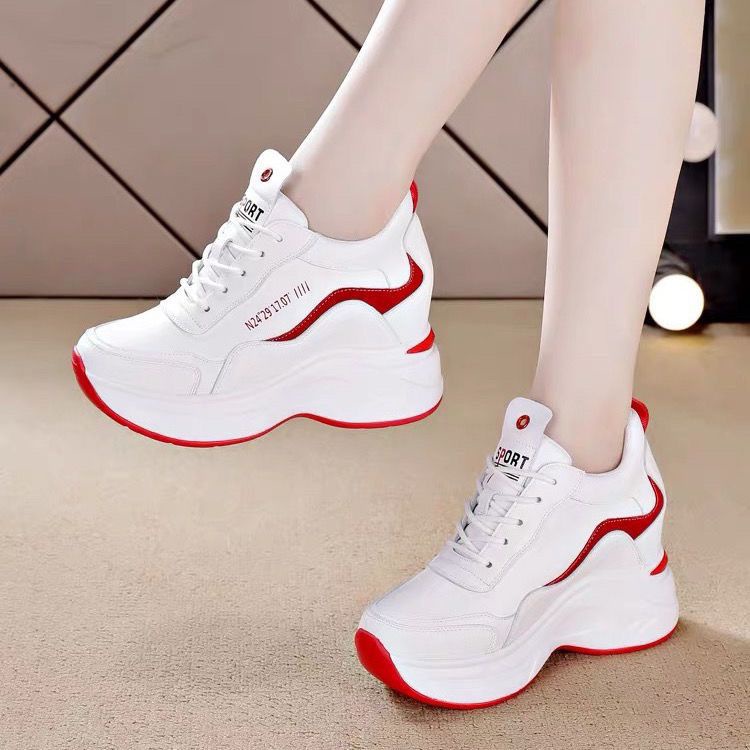 White deals heel sneakers