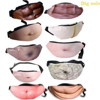 Big sale Novelty Fun Men Women Dad Bag Dad Bod Waist Bags Beer Fat Hairy Belly Fanny Pack Shopee Singapore
