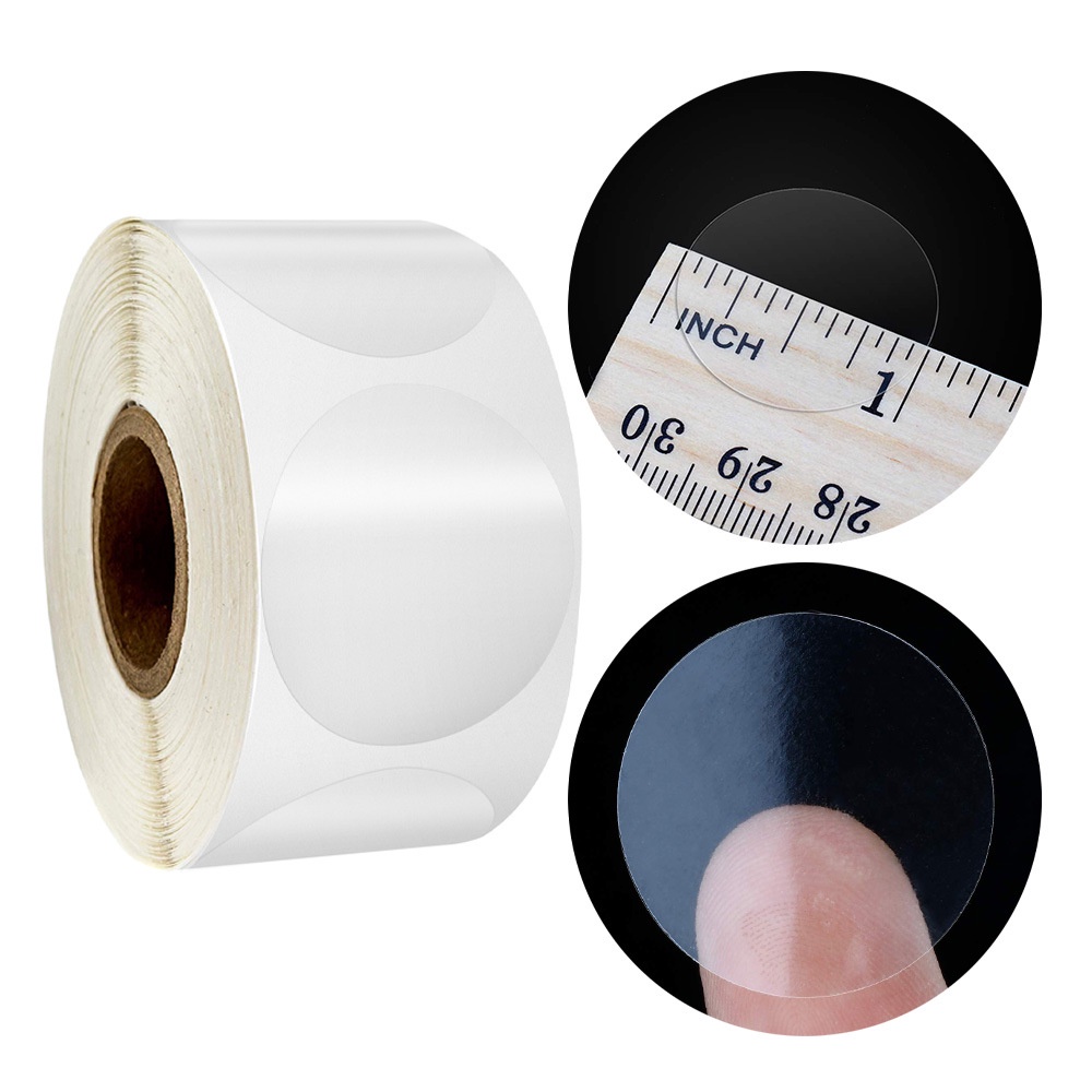 500Pcs/Roll Transparent Self-adhesive Stickers Clear Round Sealing ...
