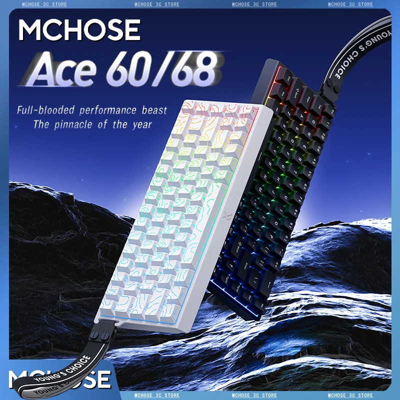 MCHOSE ACE60 ACE68 Gaming Keyboard Switch 0.01mm RT SOCD MT 8K Polling ...