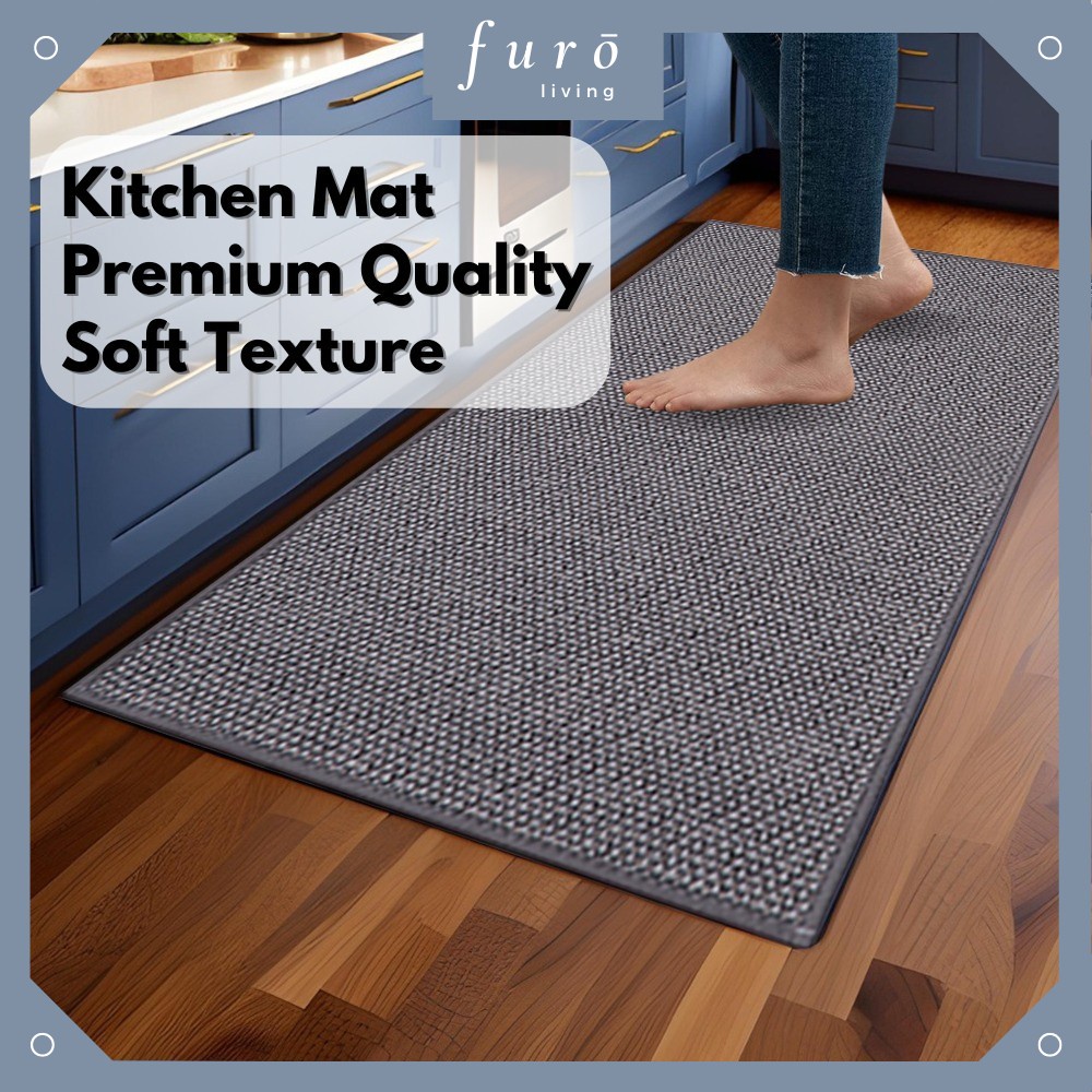 🇸🇬 Premium Woven Kitchen Mat Anti Slip Long Kitchen Rug Washable Oil