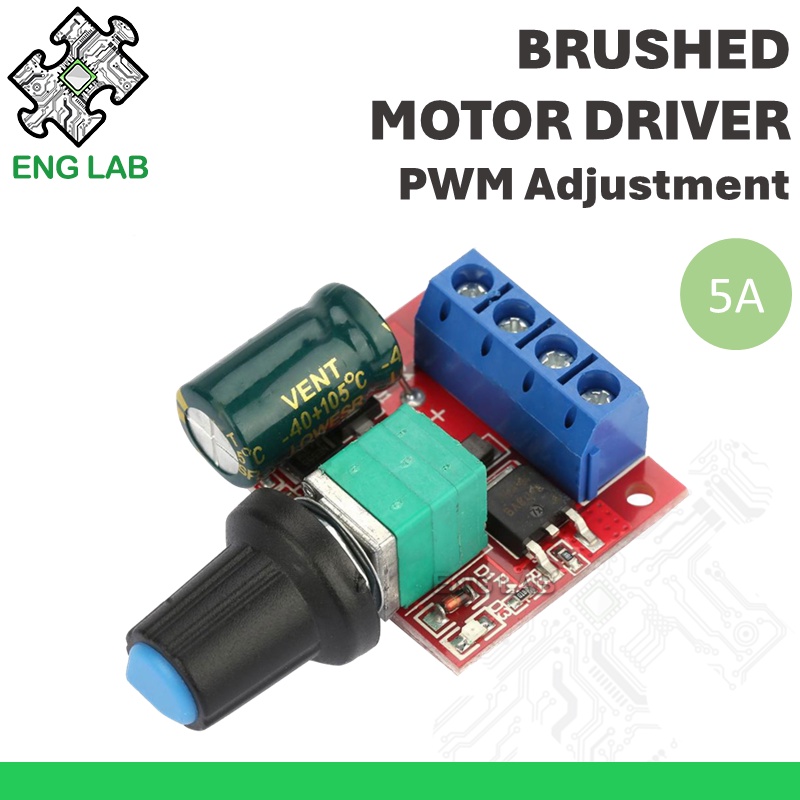 ENGLAB DC Brushed Motor Driver With PWM Control, Speed Controller, LED ...