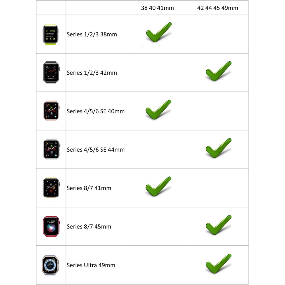 Apple watch series 3 band sizes hotsell