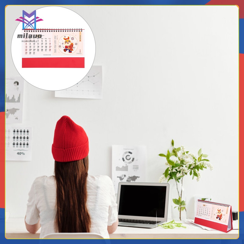 Foldable Calendar Desk Blotter Pad Monthly Desktop 2023 Chinese