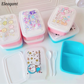 Sanrio Hellokitty Kuromi Cinnamoroll Pachacco Japanese Student Bento Box  Double-layer Large Capacity Lunch Cartoon Lunch Box