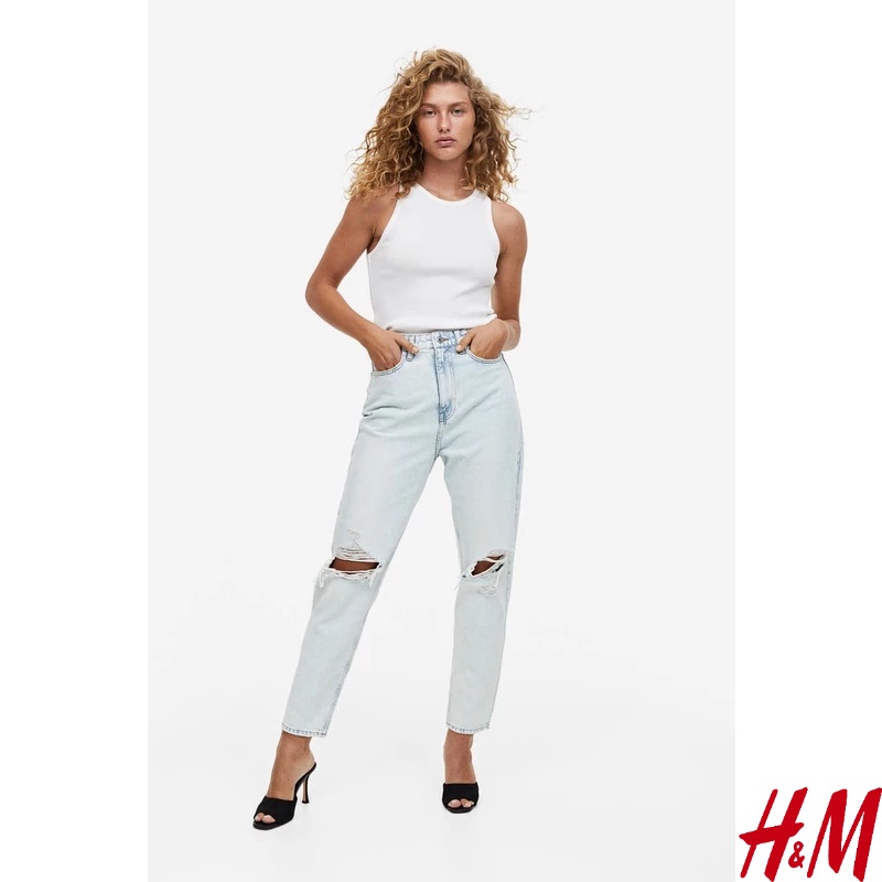 H&m ripped hotsell mom jeans