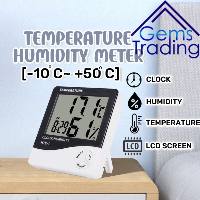 Electronic Digital Humidity Meter LCD Hygrometer Temperature ...