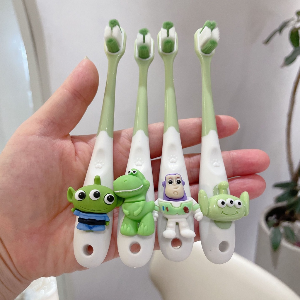 Cartoon Children Toothbrush Dinosaur Buzz Lightyear Thick Handle Soft ...