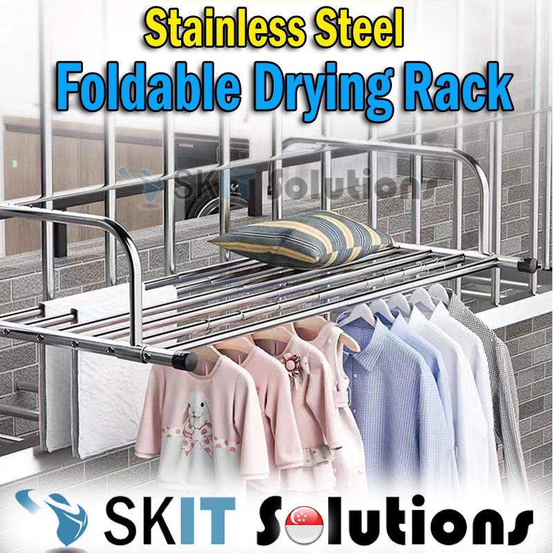 Basic/Retractable Foldable Stainless Steel Clothes Drying Rack Window ...