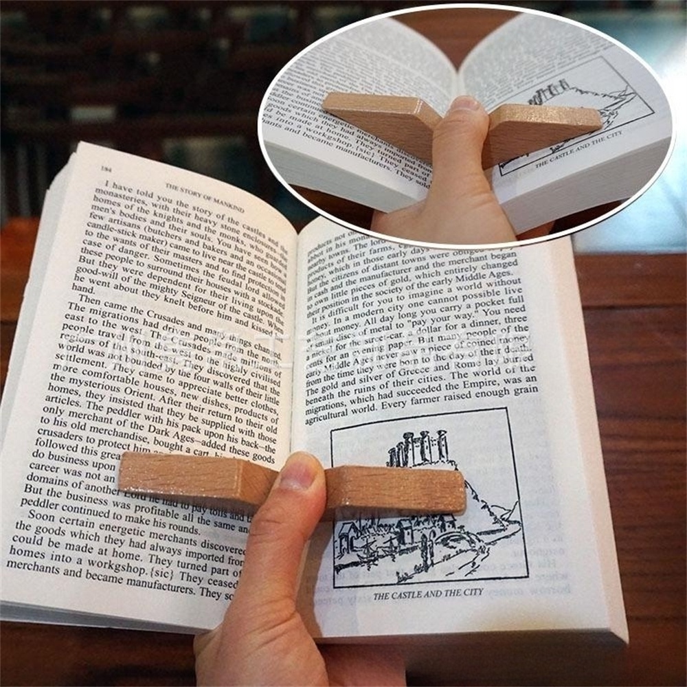 Wooden Handy Page Spreader Thumb Page Holder Literary Bookmark Reading ...