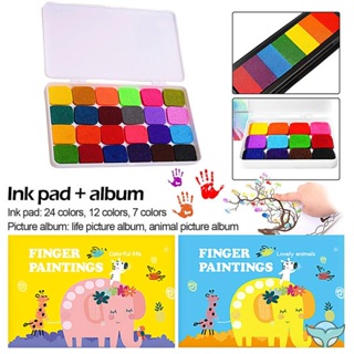 Ink Pads For Kids Washable Waterproof Craft Ink Pad Washable 12/24 Colors Ink  Stamp Pads