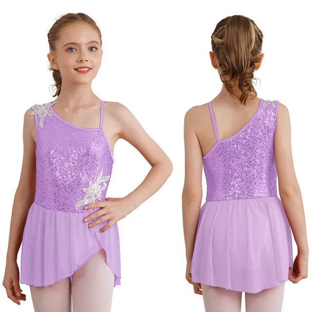 Children Girls Figure Skating Dress Ballet Dance Gymnastics Acrobatics