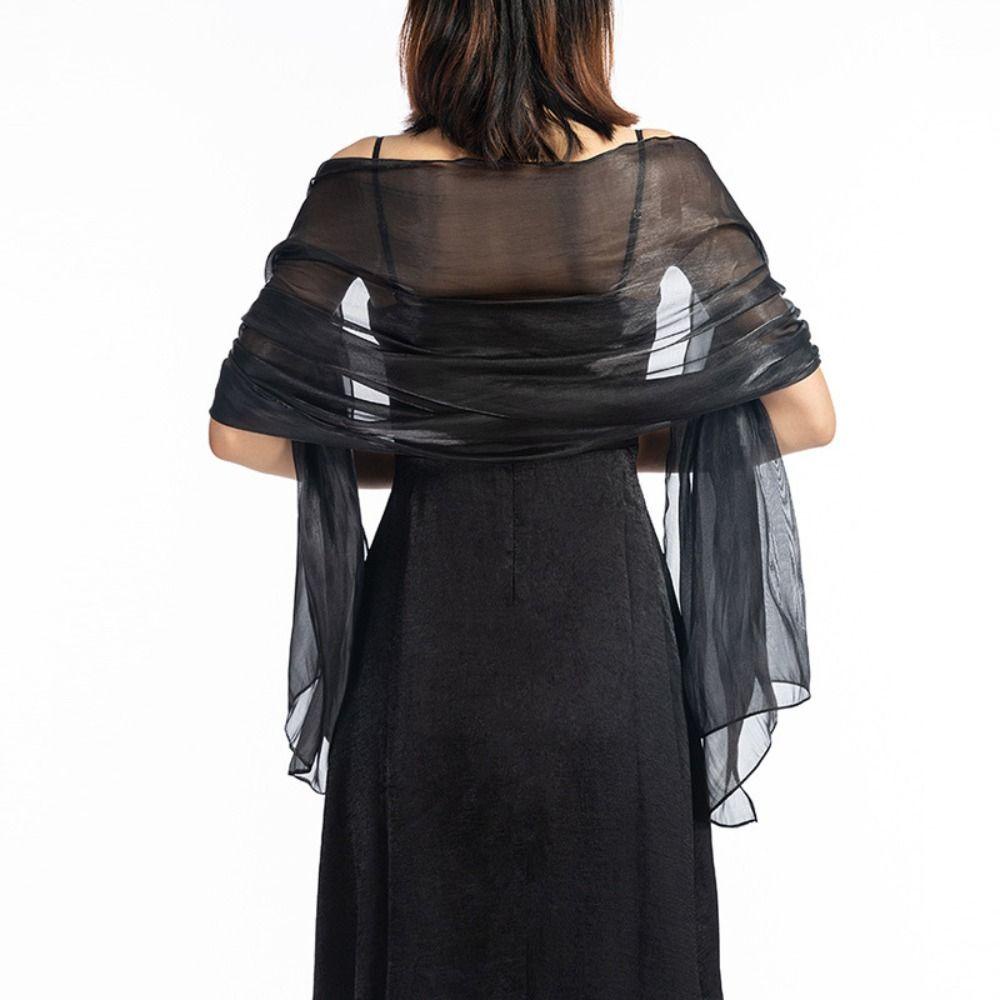 OSIER1 Silky Shawls and Wraps, Sunscreen Soft Wedding Bridal Shawl, Solid  Color Transparent Organza Evening Dress Scarf Wraps | Shopee Singapore