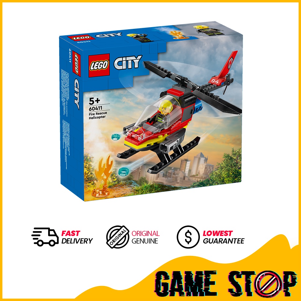 Lego 60411 City Fire Fire Rescue Helicopter | Shopee Singapore