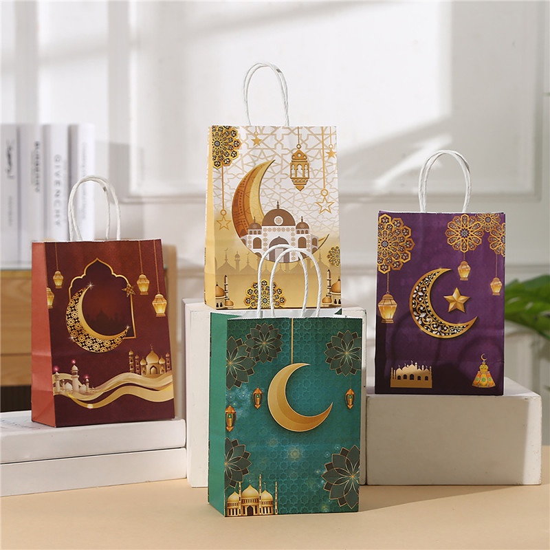 4Pcs Selamat Hari Raya Eid Mubarak Paper Gift Bags Ramadan Party ...