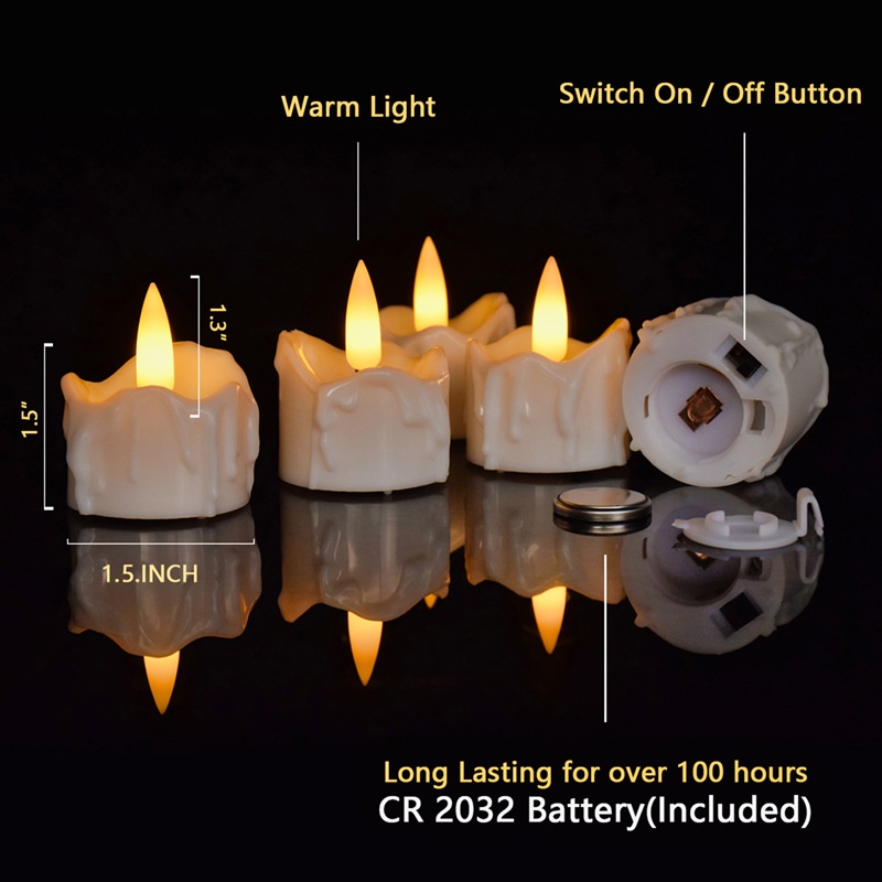 Simulation Electronic Candle Lamp 3D Bullet Flameless Small Tea Wax