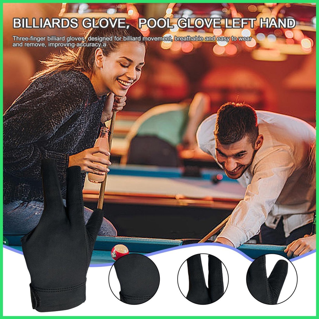 1Pcs 3 Fingers Pool Gloves Billiards Left Hand Shooters Snooker Cue Sport  Glove Show Gloves Predator Women Men Billiard Shooter