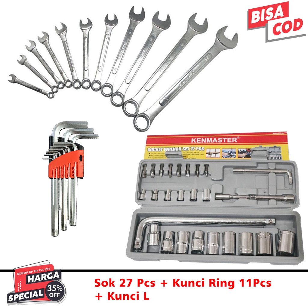 Limited stock 27 Socket TOOLKIT SET PACKAGE - L KEY SOLIGEN - KEY Ring ...