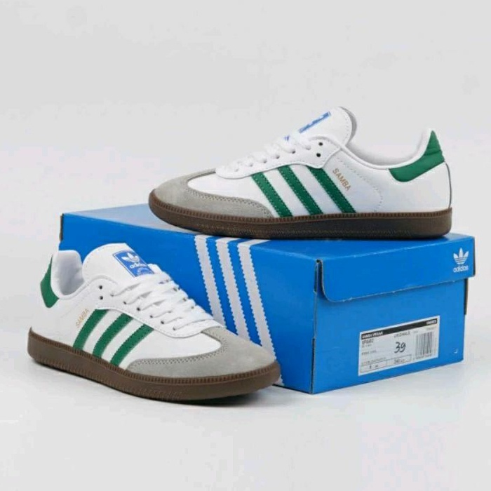 White on sale adidas green