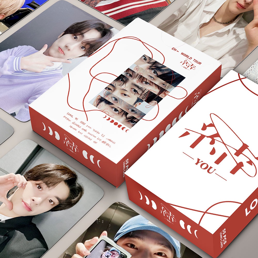 MeiYiYou EN-HYPEN Photocards,4Pack/120Pcs EN-HYPEN Albums Lomo Cards For Greeting Collection Pink C21