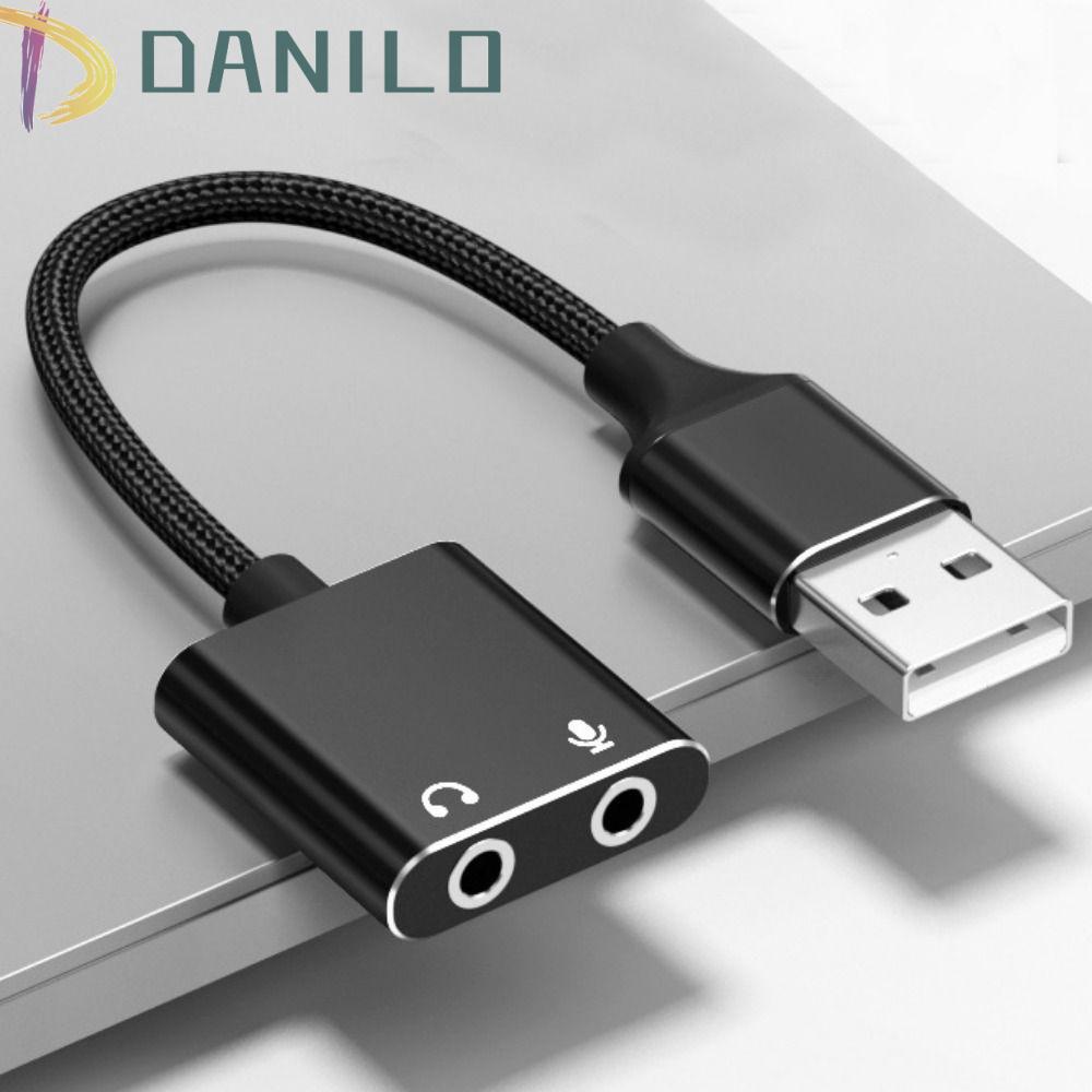 DANILO1 Sound Card Headset 2in1 Headphone Microphone Usb To 3.5mm Mic