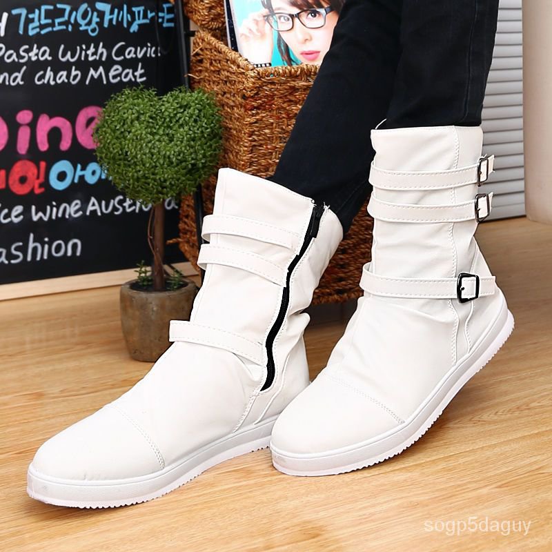 ️ZZAutumn and Winter White Men's Boots Winter Cotton and Velvet