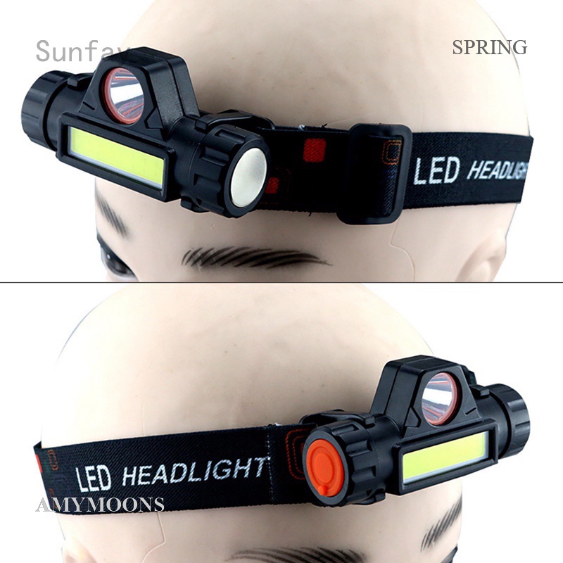 SPRING COB 90degree rotating headlight telescopic zoom outdoor