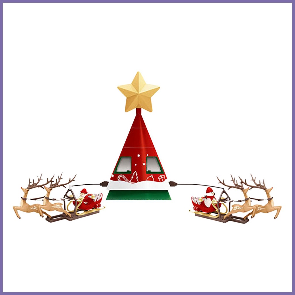 Large Christmas Tree Toppers Electric Santa and Reindeer Star Treetop Figurines Creative
