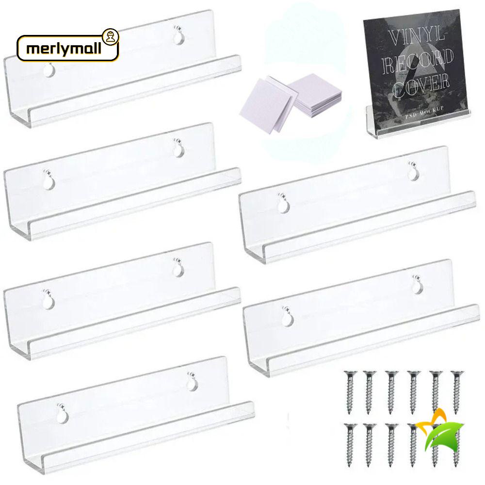 MERLYMALL Record Display Stand, Acrylic CD Shelf, Creative Wall Mounted