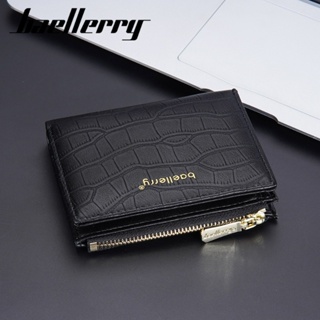 BAELLERRY D1083 Retro Crocodile Design Men PU Leather Short Wallet