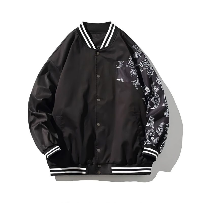 Cashew Flower Jacket Men Autumn Pilot Baseball Uniform Street Wear