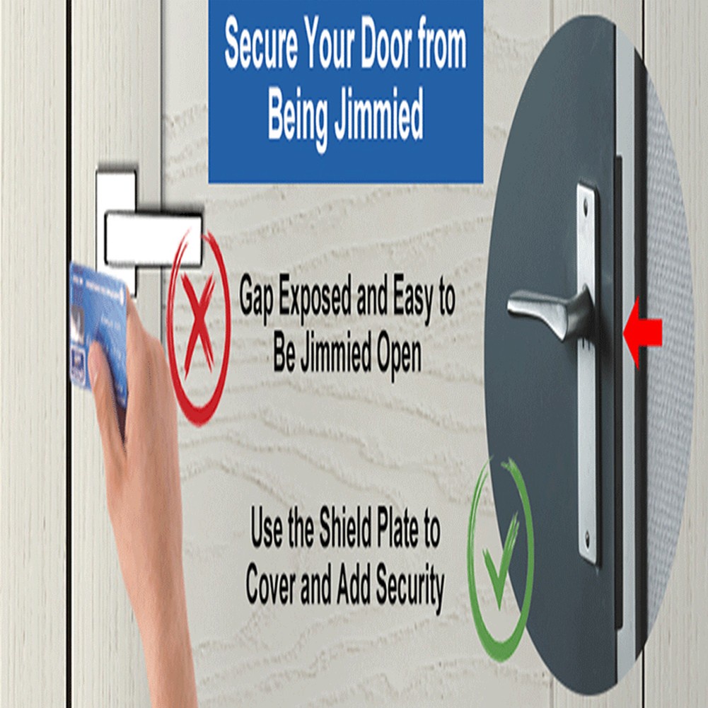 Door Latch Guard Plate, Outswing Door Security Protector, LShaped Door