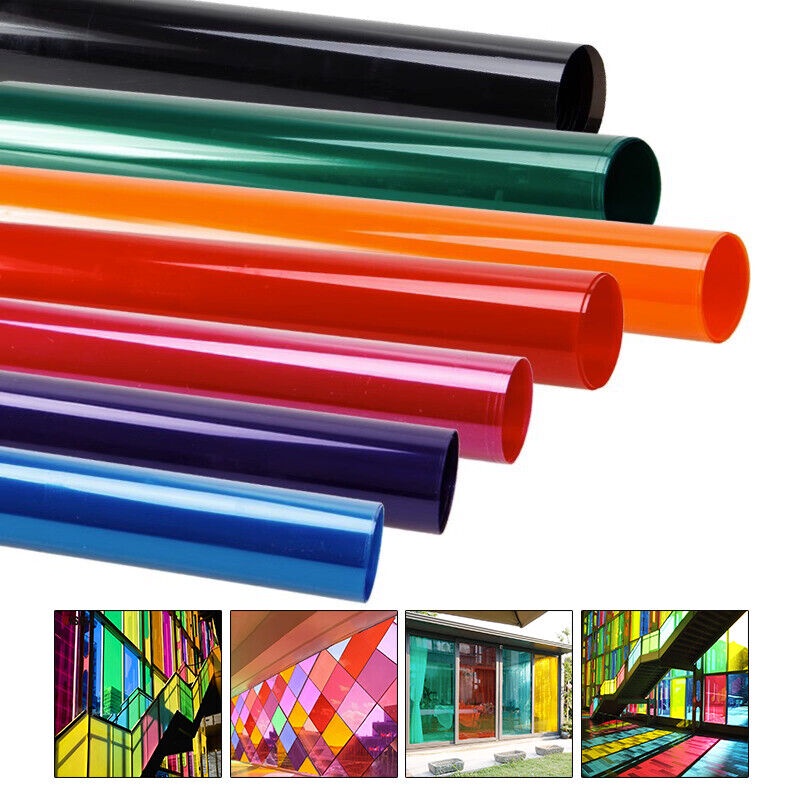 DIY Multicolored Window Film Self Adhesive Transparent Solar Tint Glass ...