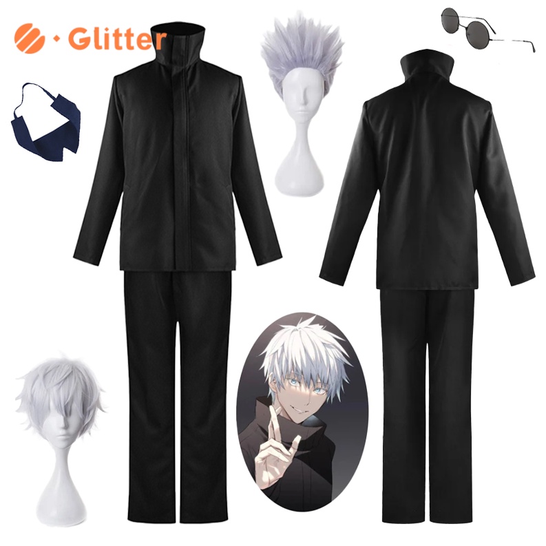 Anime Jujutsu Kaisen Gojo Satoru Cosplay Costume for Adult Men Blue ...