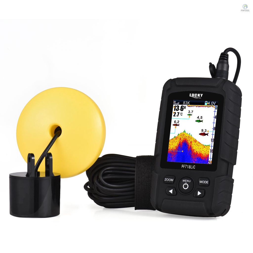 LCD Display Wireless 45m/147ft Sonar Depth Sounder Alarm for Ice Fishing  Sea