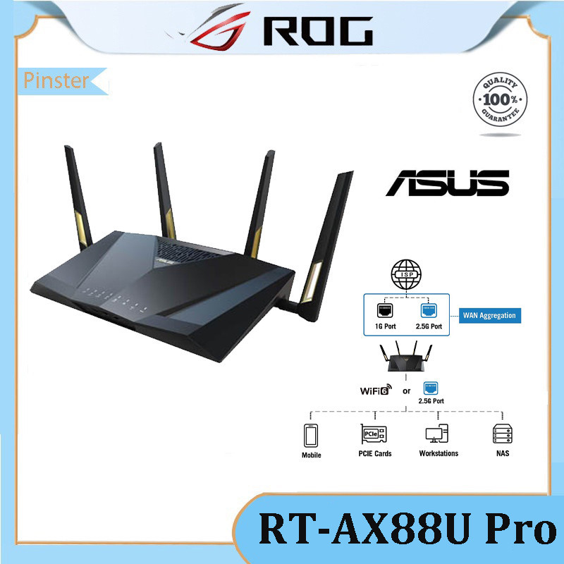 Asus RT-AX88U Pro (AX6000) Dual Band WiFi 6 Expandable Game Router ...