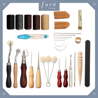 Leather Craft Hand Tools Kit for Hand Sewing Stitching Stamping