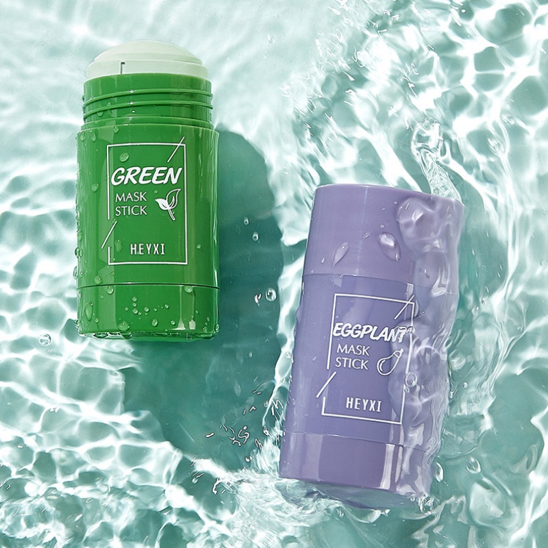HEYXI Green Tea Eggplant Pore Cleansing Mask Mud Stick Solid Mask ...