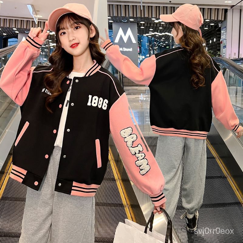 MHGirls Jacket Baseball Uniform Spring and Autumn New Korean