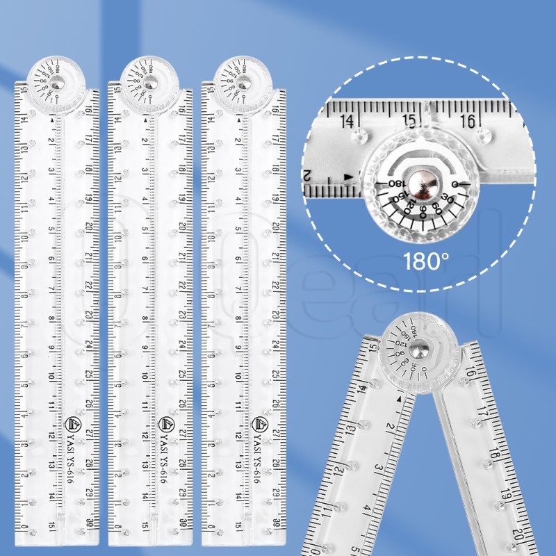 30Cm Transparent Acrylic Folding Ruler/ Universal Student Drawing Angle ...