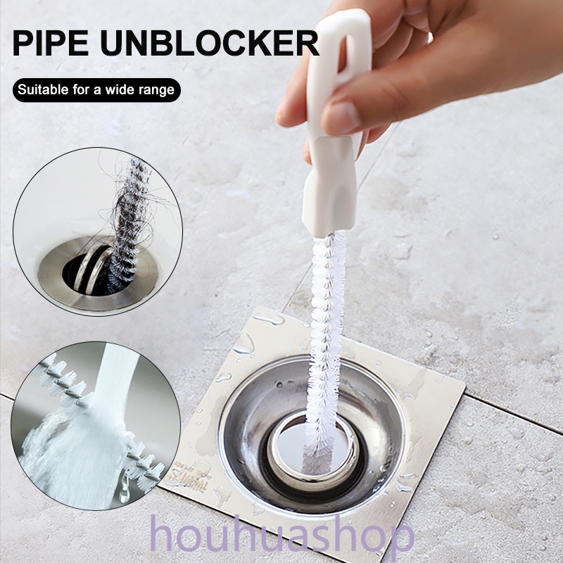 Super Long Pipe Dredging Brush Drain Clean Bathroom Hair Sewer Sink ...