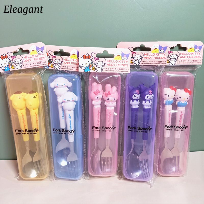 ⚡Eleagant Sanrio Cartoon Tableware Set Cute Kuromi My Melody Hello ...