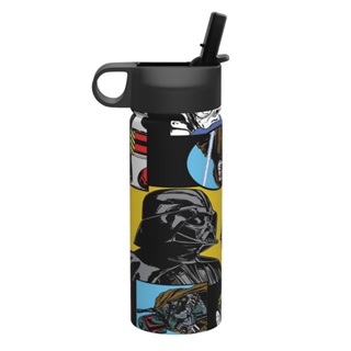 Insulated Tumbler & Screw-On Lid & Straw- Kylo Ren- Star Wars The Force Awakens, Black