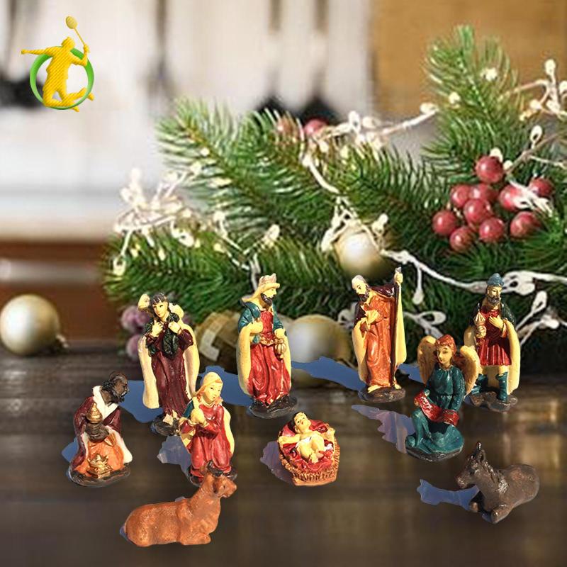 [Asiyy] 10x Christmas Nativity Figure Set Christmas Nativity Scene