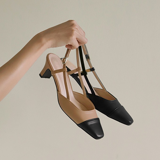 two tone slingback heels