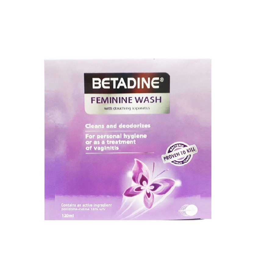 BETADINE FEMININE WASH PVPI 10 (120ML + DOUCHING APPARATUS) Shopee