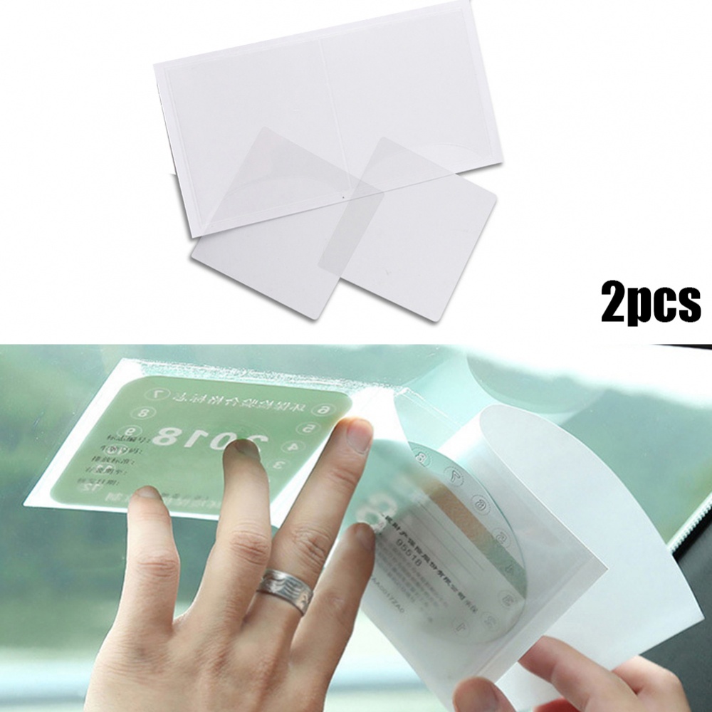 2 Pack Clear Car Windscreen Permit Holder Pocket for Parking Pass 90mm ...