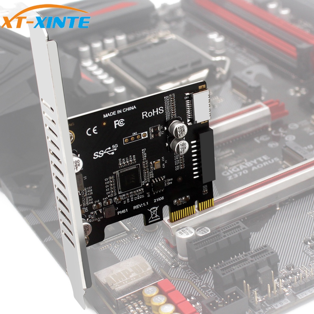 Xt Xinte Pci Express Adapter Card Pci E To Usb30 Type E Front Panel Type C 19p 20pin Expansion 9105